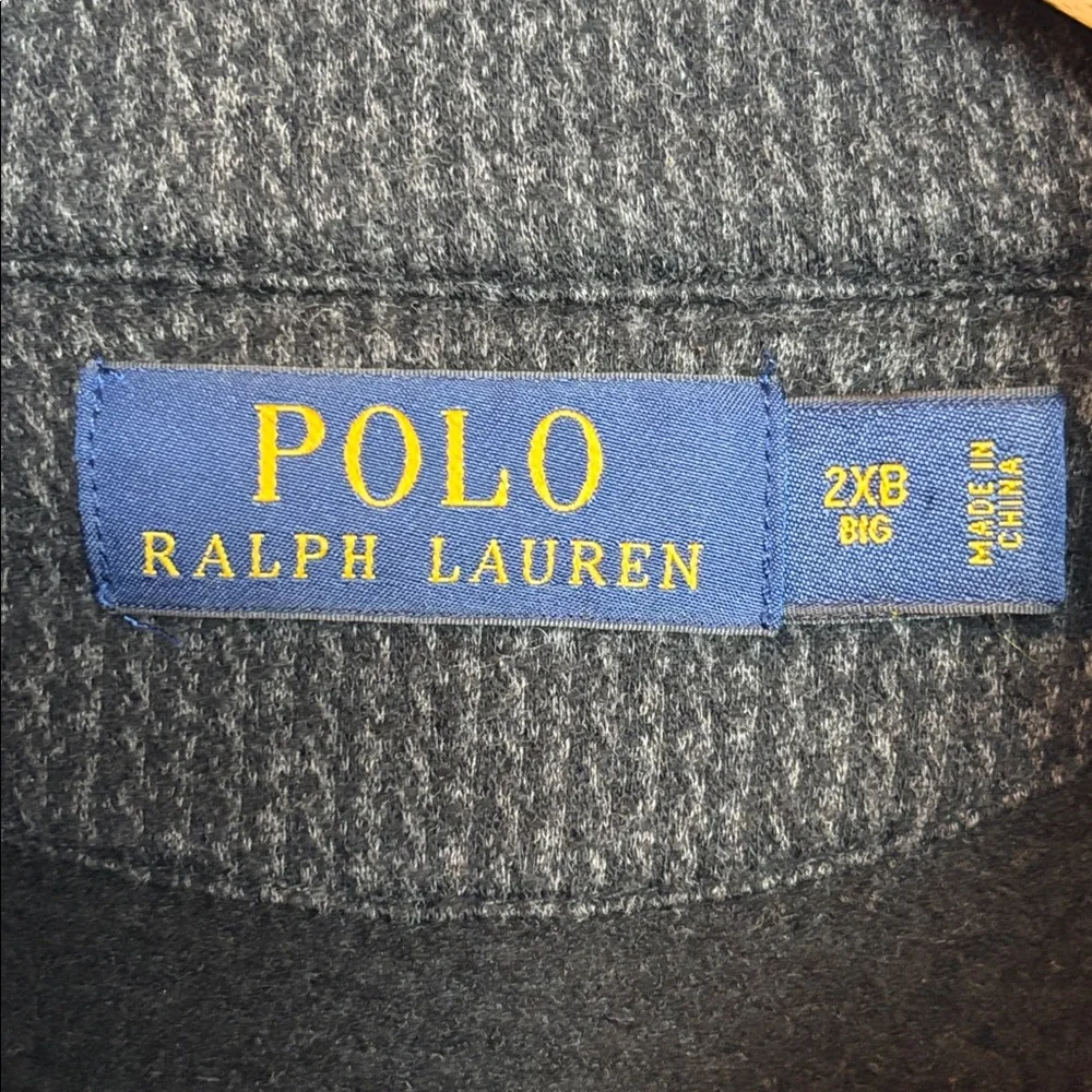Polo Ralph Lauren Men’s 2XB‎ Knit Full Zip Cardigan Sweater Gray Big Preppy